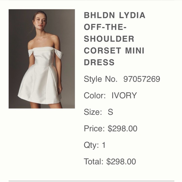 BHLDN Strapless White Dress - Picture 3 of 7